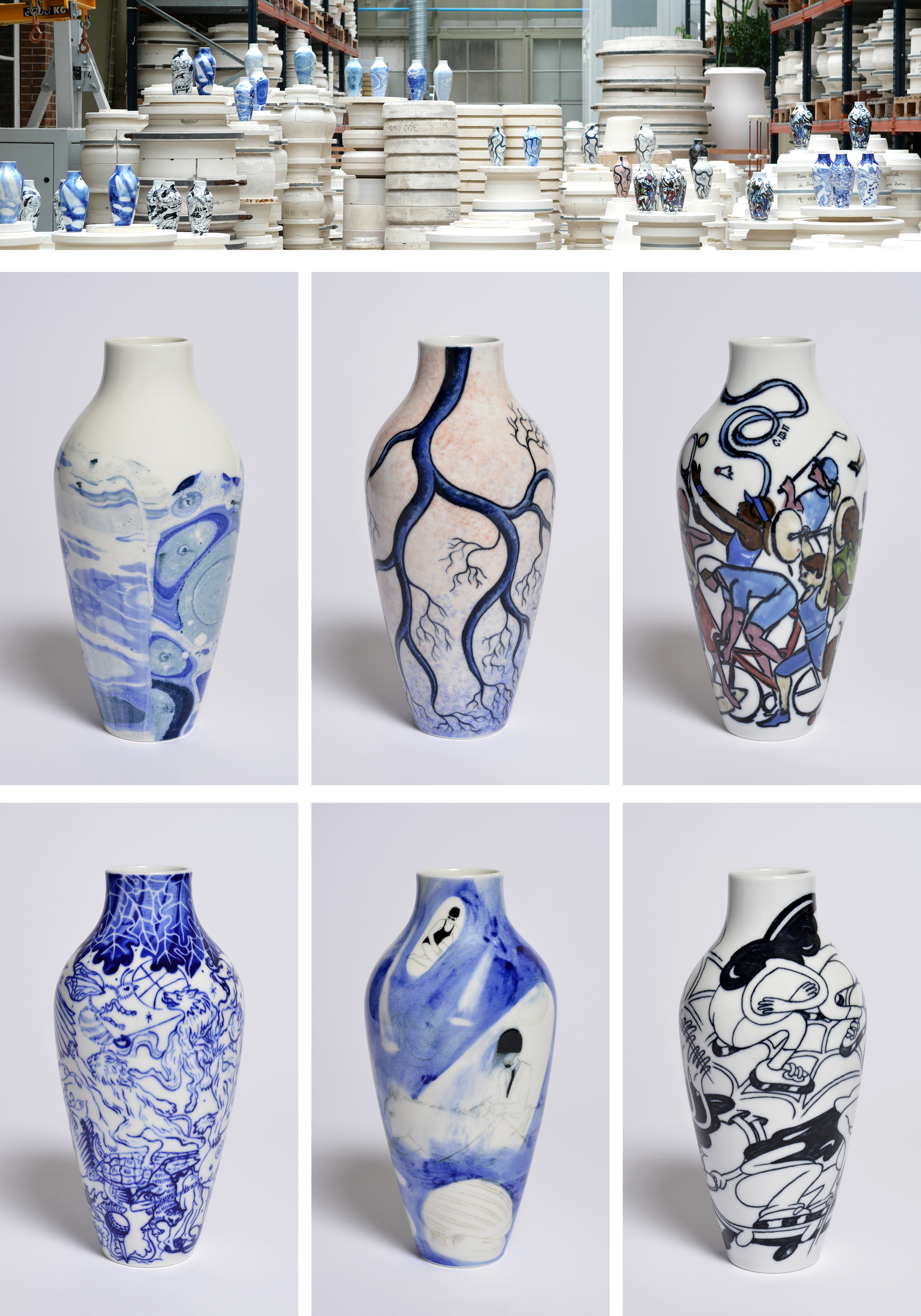 Création de vases trophées pour les médaillés d'or français par six artistes